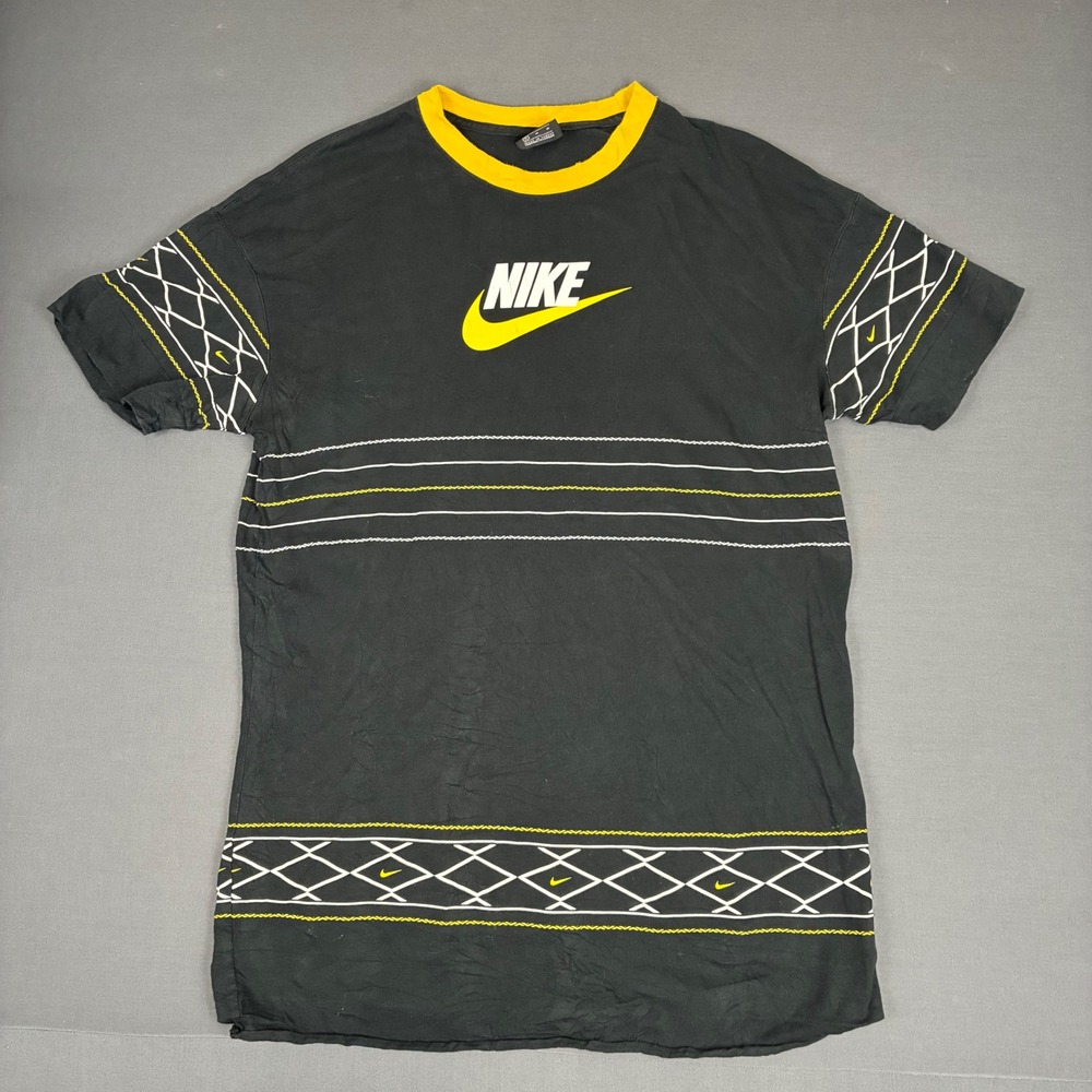 Nike Nomad Aztec Short Sleeve T-Shirt Men's Size Medium Black Yellow